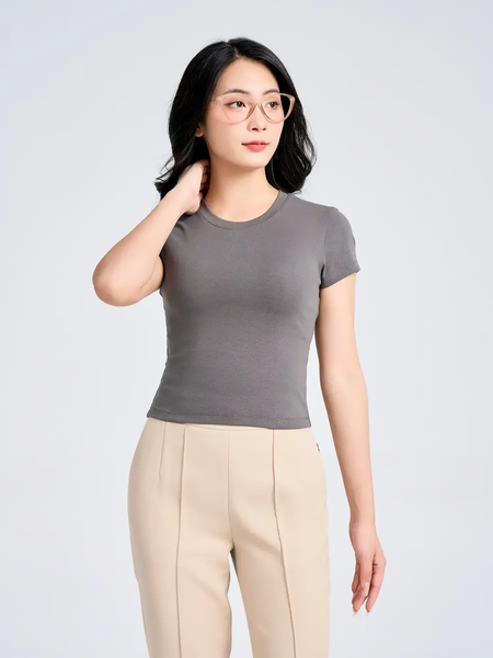 Áo Phông Nữ Slimfit Thun Rib Coton Mềm