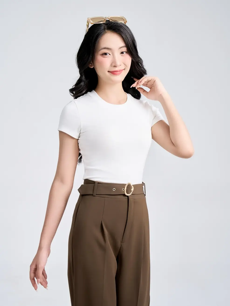 Áo Phông Nữ Slimfit Thun Rib Coton Mềm