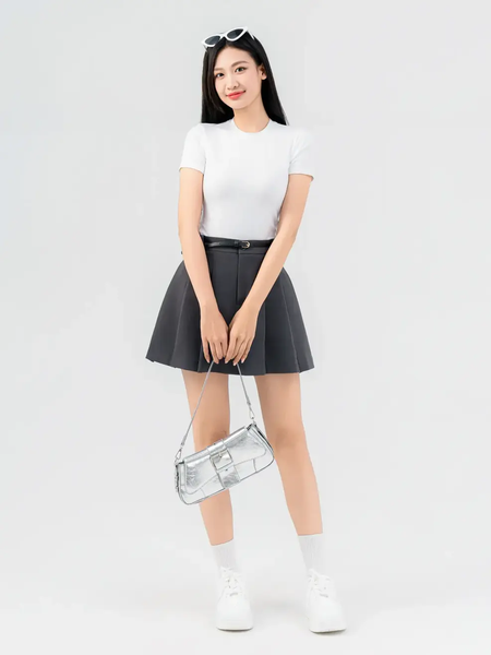T-shirt Nữ Ôm Cổ Cao Croptop