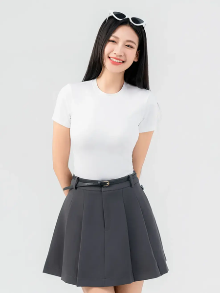 T-shirt Nữ Ôm Cổ Cao Croptop