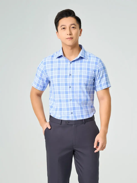 Sơ Mi Nam Cộc Tay Nano Kẻ Caro
