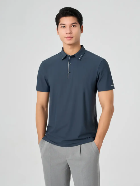 Áo Polo Nam Thể Thao Ép Seam Gấu Áo