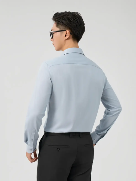 Sơ Mi Tay Dài Nam Bạc Hà Cổ Ngang
