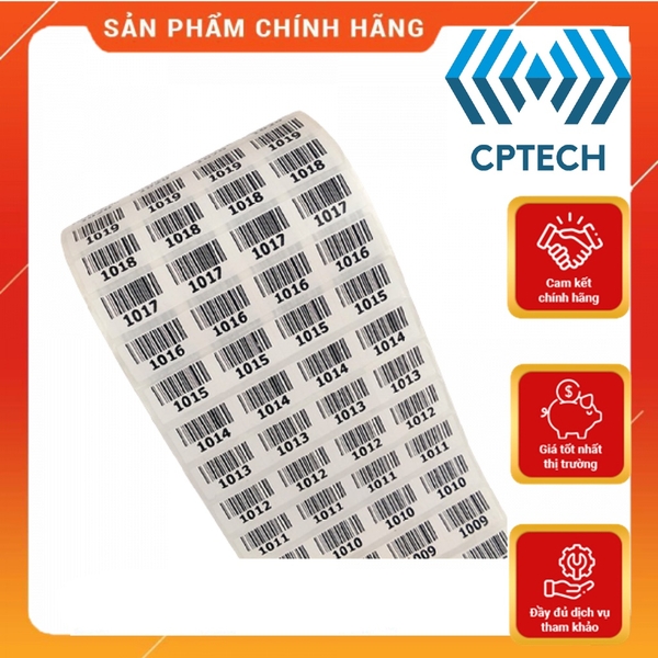 GIẤY IN MỰC _ Giấy in mã vạch khổ 25x15 mm, 4 temhàng, cuộn 50m.