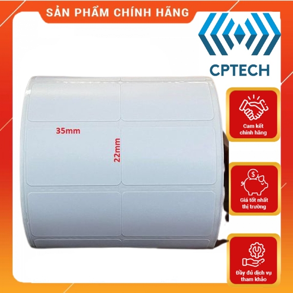 Giấy In Mã Vạch 2 Tem 35x22 (Cuộn)- 2500 tem - Decal Nhiệt 2 Tem 72x22 mm, cuộn 30m