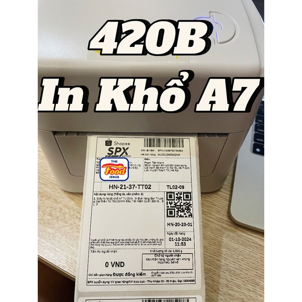 Giấy In Nhiệt Khổ A7 ( 75x100mm ) , In Đơn hàng Sàn Thương Mại Điện Tử 75x100mm Siêu Tiết Kiệm.
