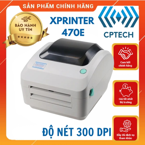 Máy In Tem Nhãn Nhiệt Xprinter XP-470E 300dpi: Giải pháp in ấn chuyên nghiệp, sắc nét