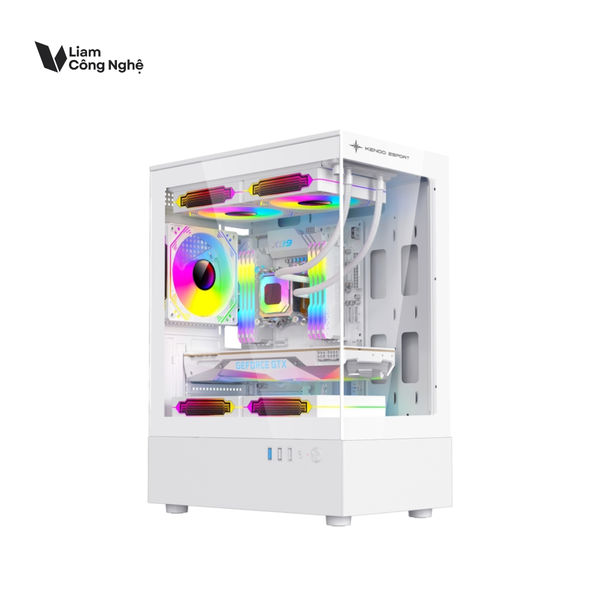 Vỏ máy tính KENOO ESPORT MK100 - Màu trắng - (Size M-ATX)