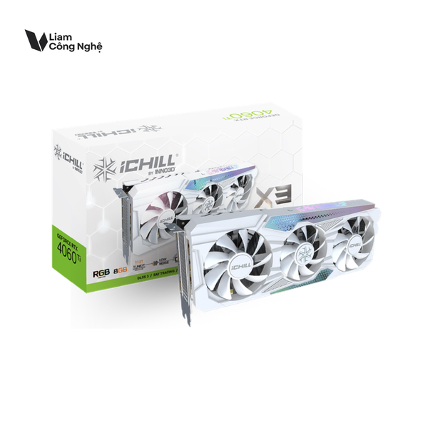 Card màn hình INNO3D GeForce RTX 4060Ti iChill X3 WHITE 8GB
