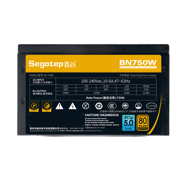 Nguồn Segotep BN750W 80 Plus Bronze | ATX 3.0 | PCIe 5.1