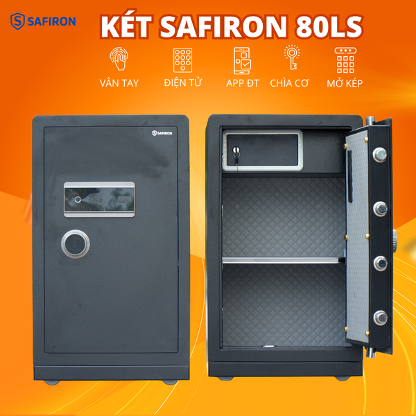 Két Sắt Thông Minh Safiron 80LS Vân Tay Điện Tử Kết Nối APP Điện Thoại