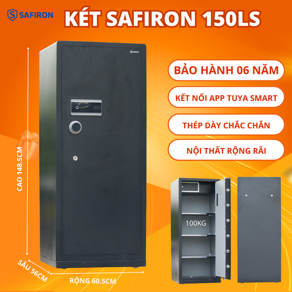 Két Sắt Thông Minh Safiron 150LS Khóa Vân Tay Điện Tử Kết Nối APP Điện Thoại