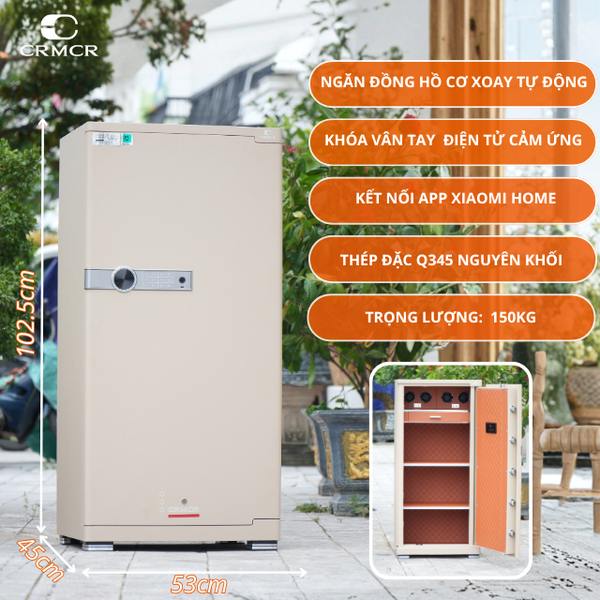 Két Sắt Xiaomi CRMCR 100JBW Xoay Đồng Hồ Cơ, Chống Cháy, Kết Nối Điện Thoại