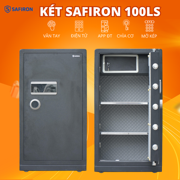 Két Sắt Thông Minh Safiron 100LS Khóa Vân Tay Điện Tử Kết Nối APP Điện Thoại