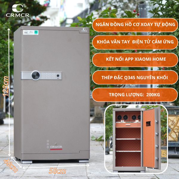 Két Sắt Xiaomi CRMCR 120JBW Xoay Đồng Hồ Cơ, Chống Cháy, Kết Nối APP ĐT