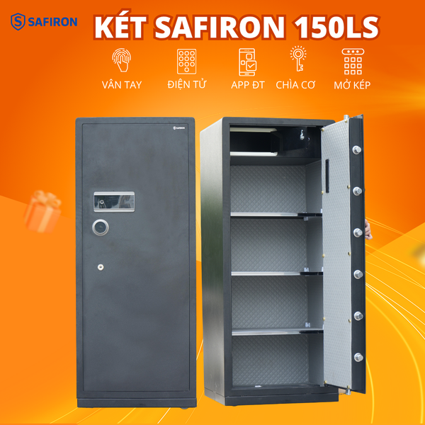 Két Sắt Thông Minh Safiron 150LS Khóa Vân Tay Điện Tử Kết Nối APP Điện Thoại