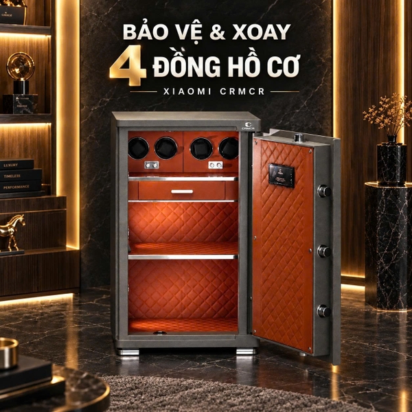 Két Sắt Xiaomi CRMCR 80JBW Có Hộp Xoay Đồng Hồ Cơ Cho Bộ Sưu Tập Từ 4– 8 Chiếc