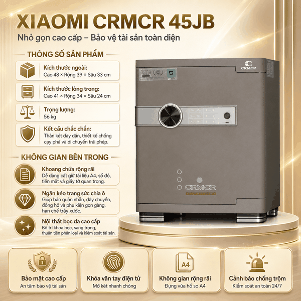 Két Sắt Xiaomi CRMCR 45JB Chống Cháy Kết Nối APP Xiaomi Home
