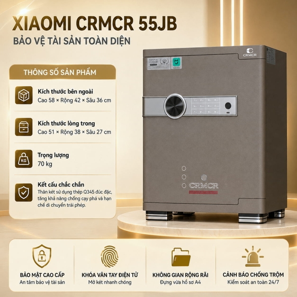 Két Sắt Xiaomi CRMCR 55JB Chống Cháy, Cảnh Báo Điện Thoại