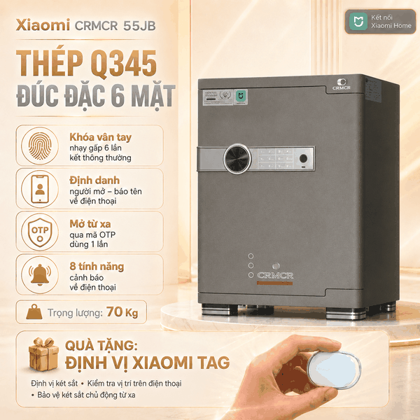 Két Sắt Xiaomi CRMCR 55JB Chống Cháy, Cảnh Báo Điện Thoại