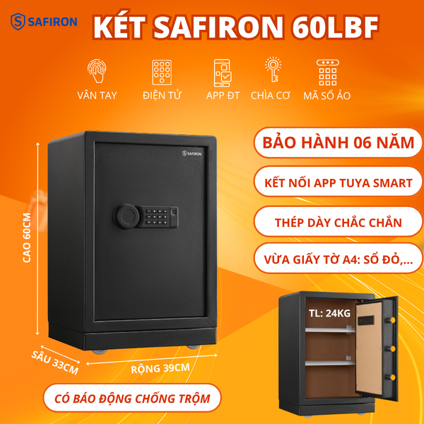 Két Sắt Thông Minh Safiron 60LBF Kết Nối APP Điện Thoại
