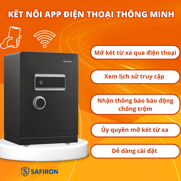Két Sắt Thông Minh Safiron 60LS Kết Nối APP Điện Thoại