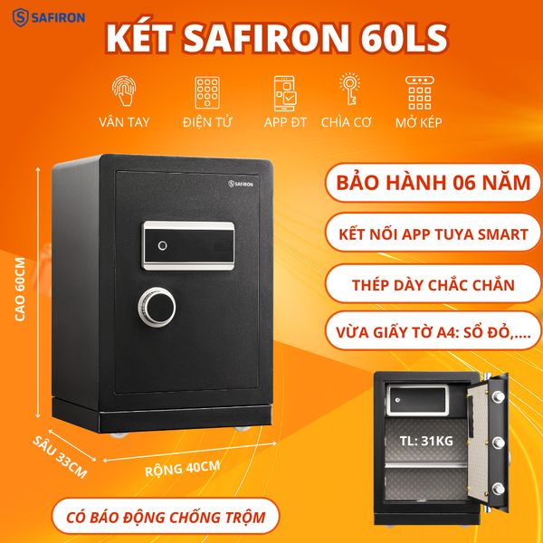 Két Sắt Thông Minh Safiron 60LS Kết Nối APP Điện Thoại
