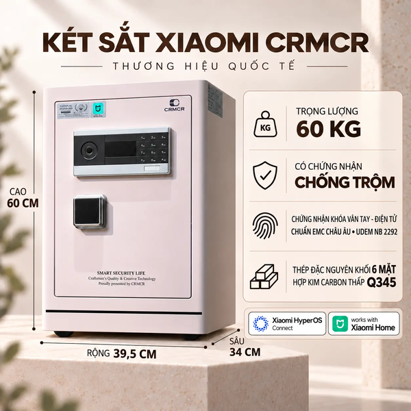 Két sắt Màu Hồng Patel Xiaomi CRMCR 60LE – Khóa vân tay điện tử định danh người mở, Cảnh Báo Về Điện Thoại