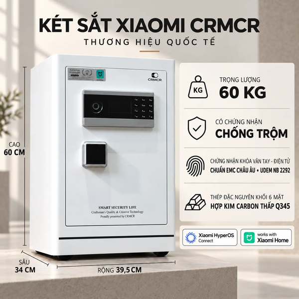Két sắt Màu Trắng Tinh Khôi Xiaomi CRMCR 60LE – Khóa vân tay điện tử định danh người mở, Cảnh Báo Về Điện Thoại