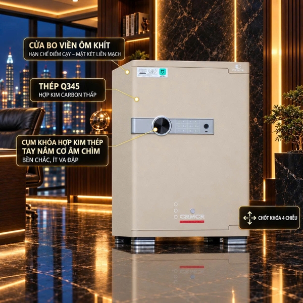 Két Sắt Xiaomi CRMCR 65JB Thép đặc nguyên khối –  Khóa vân tay điện tử định danh người dùng cảnh trộm báo điện thoại
