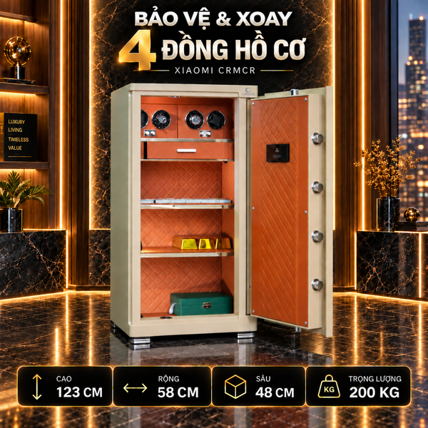 Két Sắt Xiaomi CRMCR 120JBW Xoay Đồng Hồ Cơ, Chống Cháy