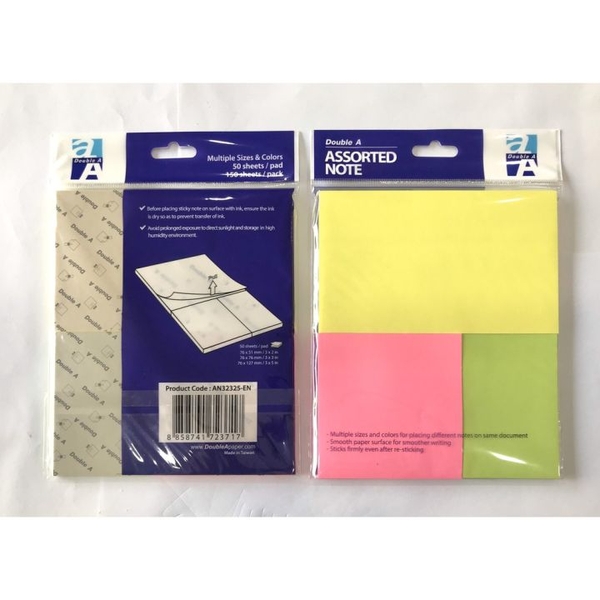 Giấy Note Double A–Ghi chú tiện lợi, nổi bật với 3 kích thước dạ quang