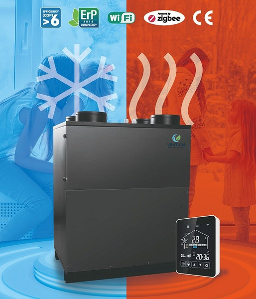 Máy cấp khí tươi kết hợp điều hòa - Ventura DualAir (Heatpumb Enegry Recovery Ventilation – dòng cấp khí tươi hồi nhiệt 2 chiều cho căn hộ có diện tích lớn.