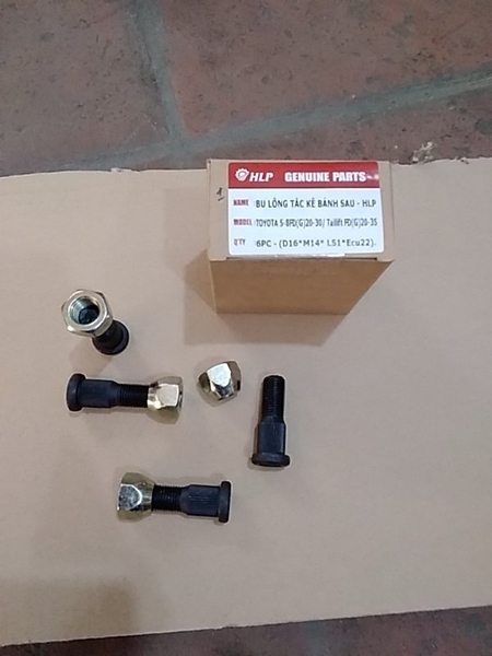 Bu lông ticke bánh sau xe nâng TOYOTA5-8FD(G)20-30/Tailift FD(G)20-35-D16-M14*L51*Ecu22