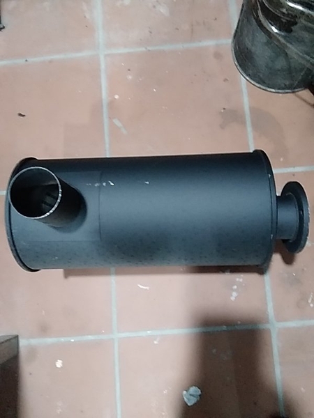 BẦU GIẢM THANH PC200-3 Ø250 H490 ĐV BẮT BÍCH ĐR NẰM TRÊN THÂN
