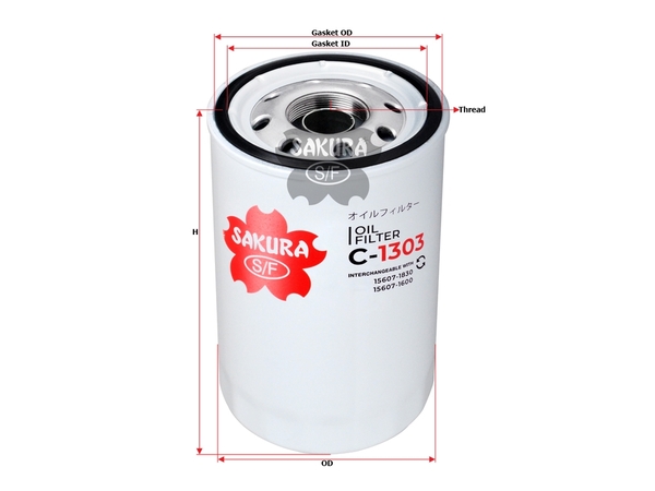 LỌC NHỚT C1303 ST17213 CX213 DX140 (35*105) SAKURA
