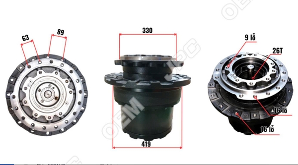 CỤM DI CHUYỂN ZX200 (16L*419/16L*330*26T) JPS