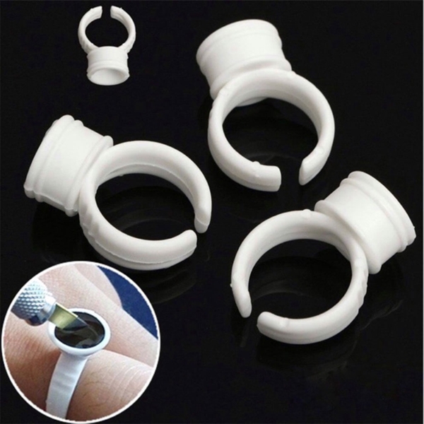 Nhẫn Nhựa Đựng Mực Phun Xăm Sáp Khắc ( Túi 100 Chiếc )