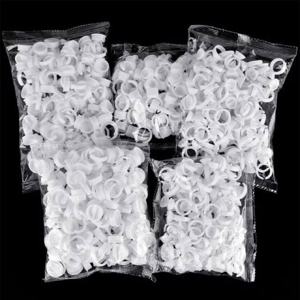 Nhẫn Nhựa Đựng Mực Phun Xăm Sáp Khắc ( Túi 100 Chiếc )