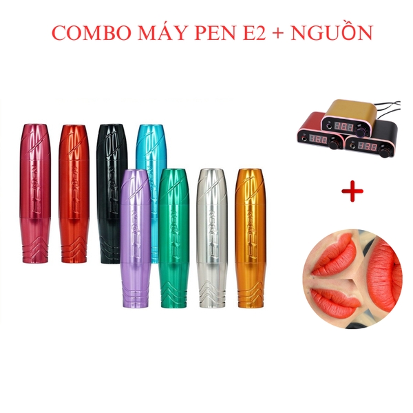 Máy Pen E2 Phun Xăm Môi LoGo Chìm Chính Hãng, Máy Pen Mini TATTOO Bảo Hành 6 Tháng