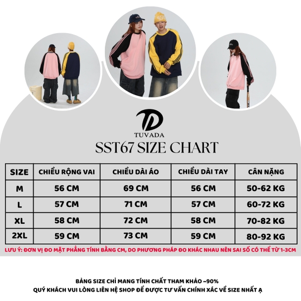 Áo sweater nữ form rộng nỉ bông cao cấp Tuvada - SST67