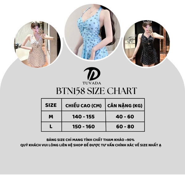 Bikini 1 mảnh đi biển cột dây dáng váy họa tiết Tuvada - BBS158