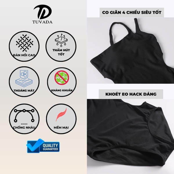Bodysuit đi biển cá tính Tuvada, bikini liền thân khoét eo, đồ bơi nữ cao cấp - BDK99