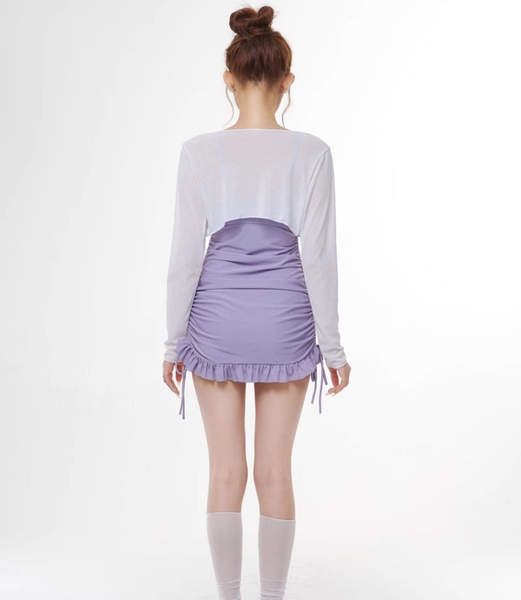 Bikini đi biển dạng váy kèm áo choàng Tuvada - BHT154