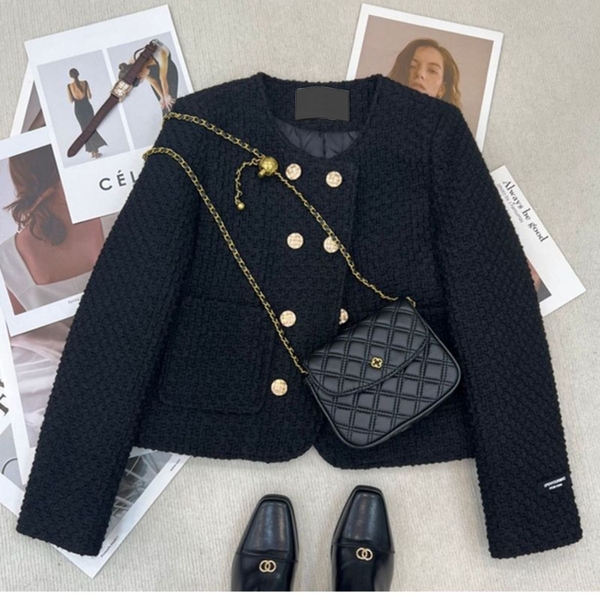 Áo dạ tweed tiểu thư lót bông dày dặn Tuvada - ADT68