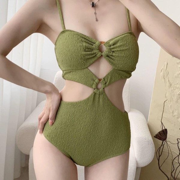 Bikini 1 mảnh Tuvada tôn dáng, đồ bơi nữ basic khoét eo, đồ đi biển cao cấp - BVN105