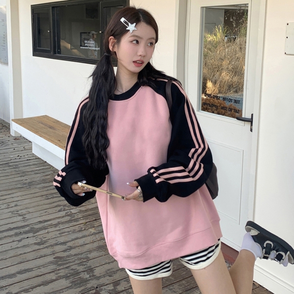 Áo sweater nữ form rộng nỉ bông cao cấp Tuvada - SST67