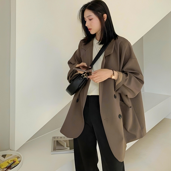 Áo blazer nữ phối chân váy dài dáng hàn quốc Tuvada - SVD133