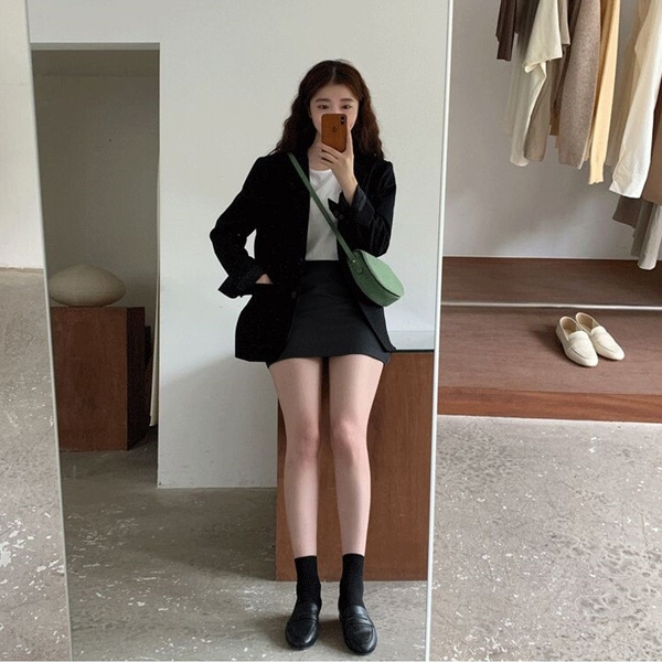 Áo blazer nữ phối chân váy ngắn có bigsize đa năng Tuvada - SVN132