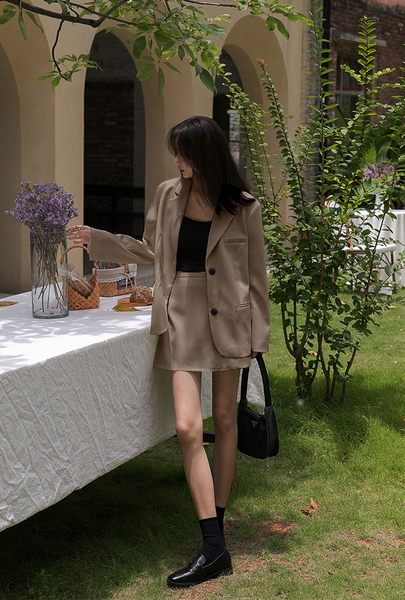 Áo blazer nữ phối chân váy ngắn có bigsize đa năng Tuvada - SVN132